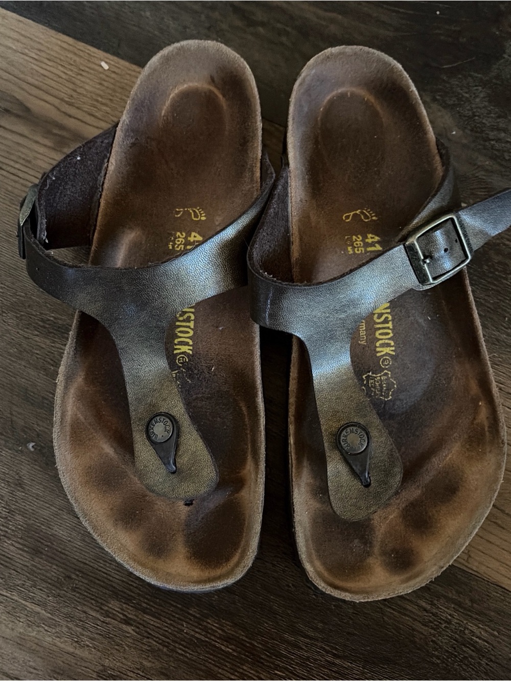 Birkenstock Metallic Brown Single Buckle Thong Sandal